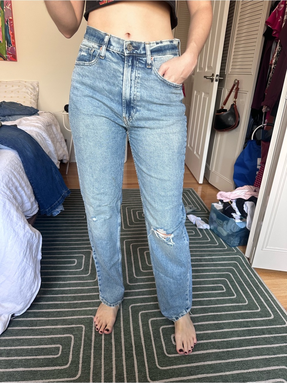 Gap 90s High-Rise Light Blue Women's Distressed Jeans